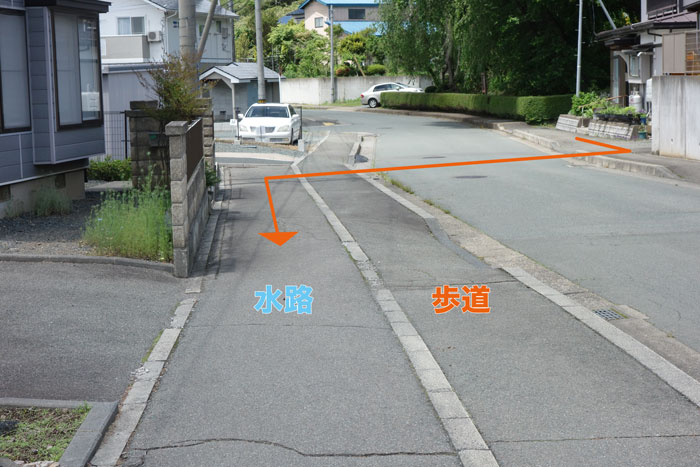 水路跡と歩道