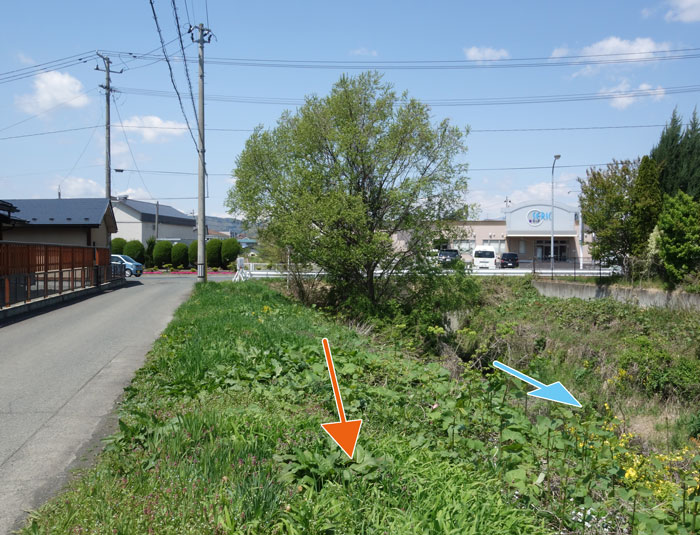 木賊川と平行