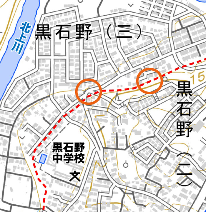 黒石野地図2-3丁目地図