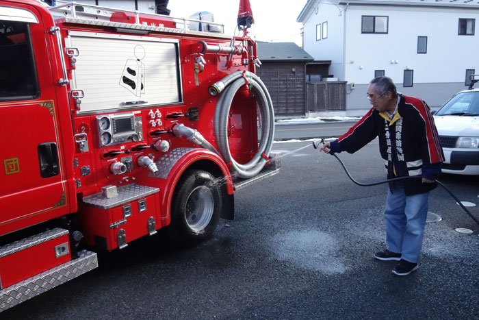 ポンプ車そうじ