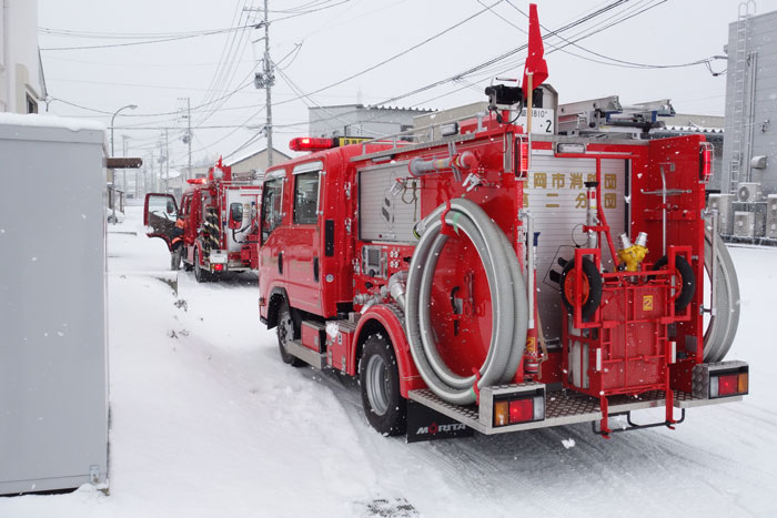 雪の中